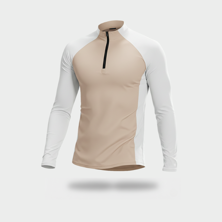 STRAVIX ThermalCore™ Manga Larga — Forrada con polar · Capa invernal para correr · ½ cremallera Ajuste de alto rendimiento