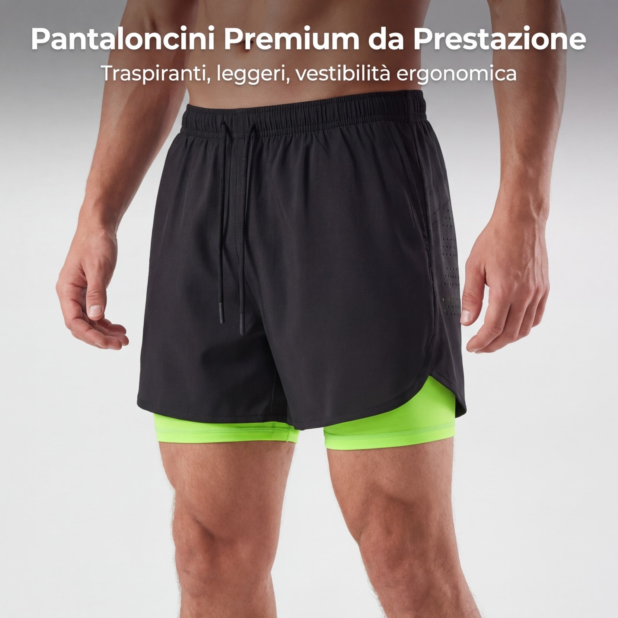 STRAVIX Pantalones cortos de running 2 en 1