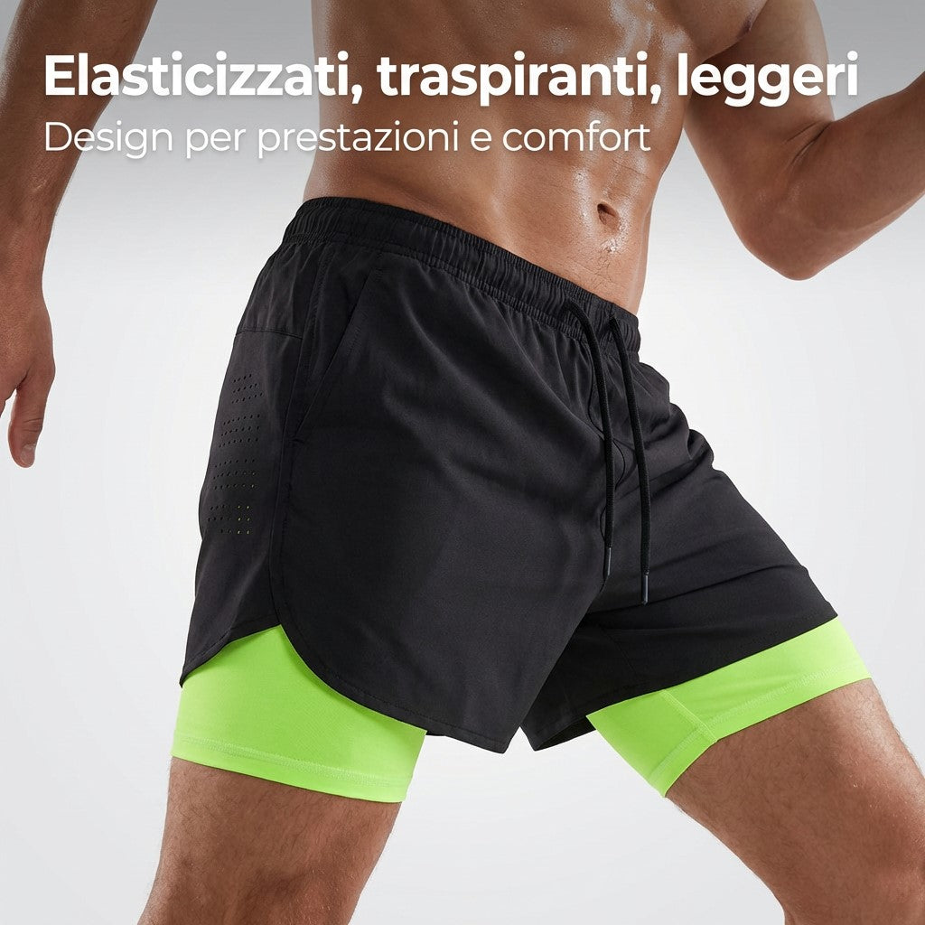 STRAVIX Pantaloncini da corsa 2 in 1