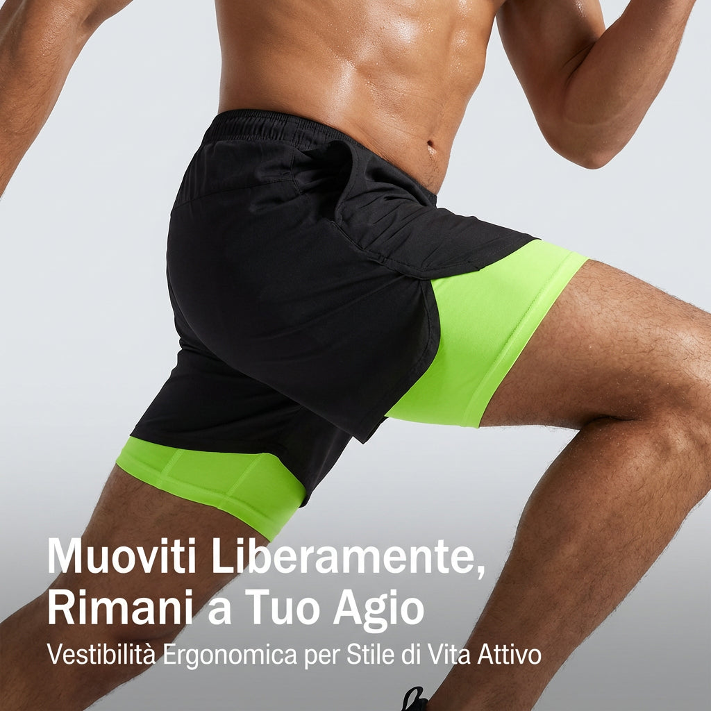 STRAVIX Pantaloncini da corsa 2 in 1