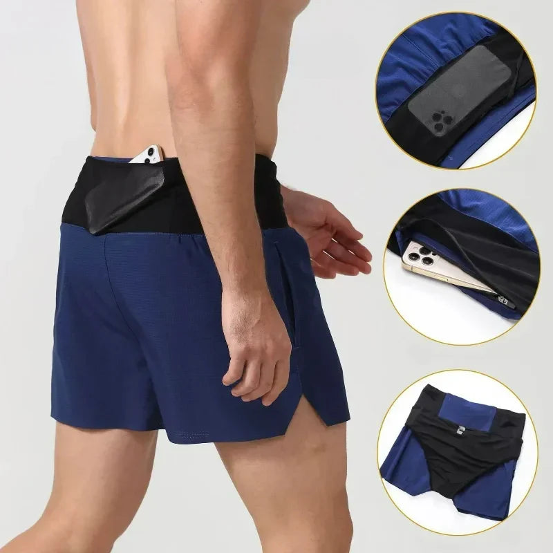 STRAVIX Pantalones cortos de maratón 2 en 1 — Cintura incorporada