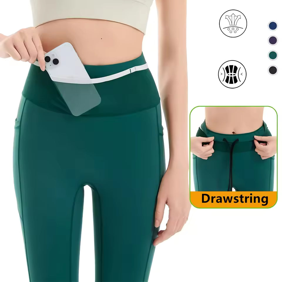 STRAVIX Leggings de running de cintura alta para mujer con cinturón incorporado