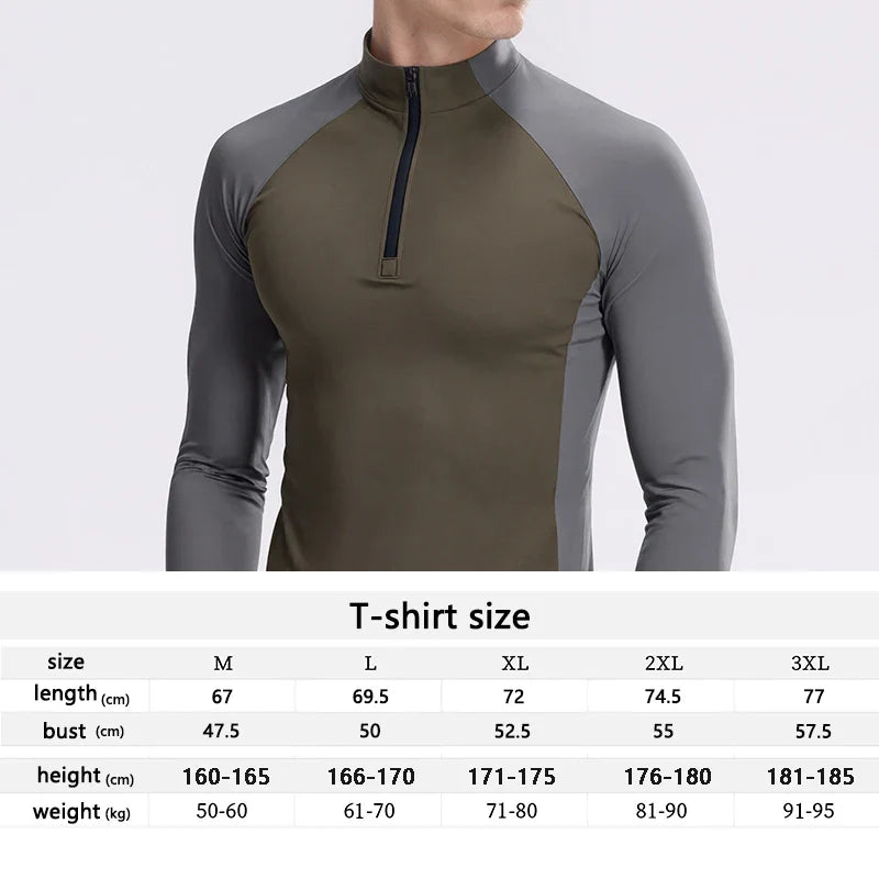 STRAVIX ThermalCore™ Manga Larga — Forrada con polar · Capa invernal para correr · ½ cremallera Ajuste de alto rendimiento