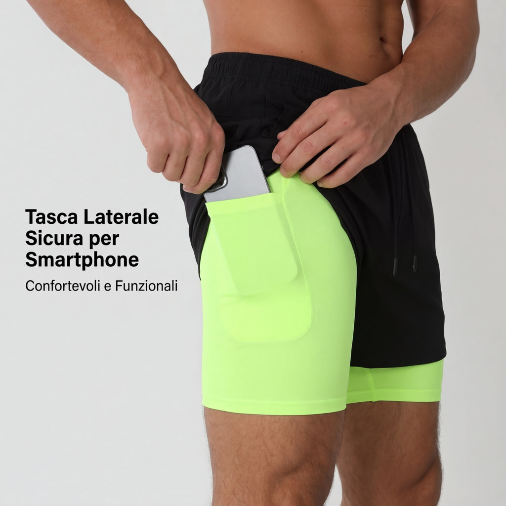 STRAVIX Pantaloncini da corsa 2 in 1
